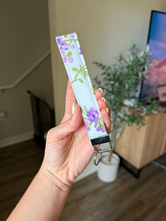Wristlet Keychain - Purple Floral