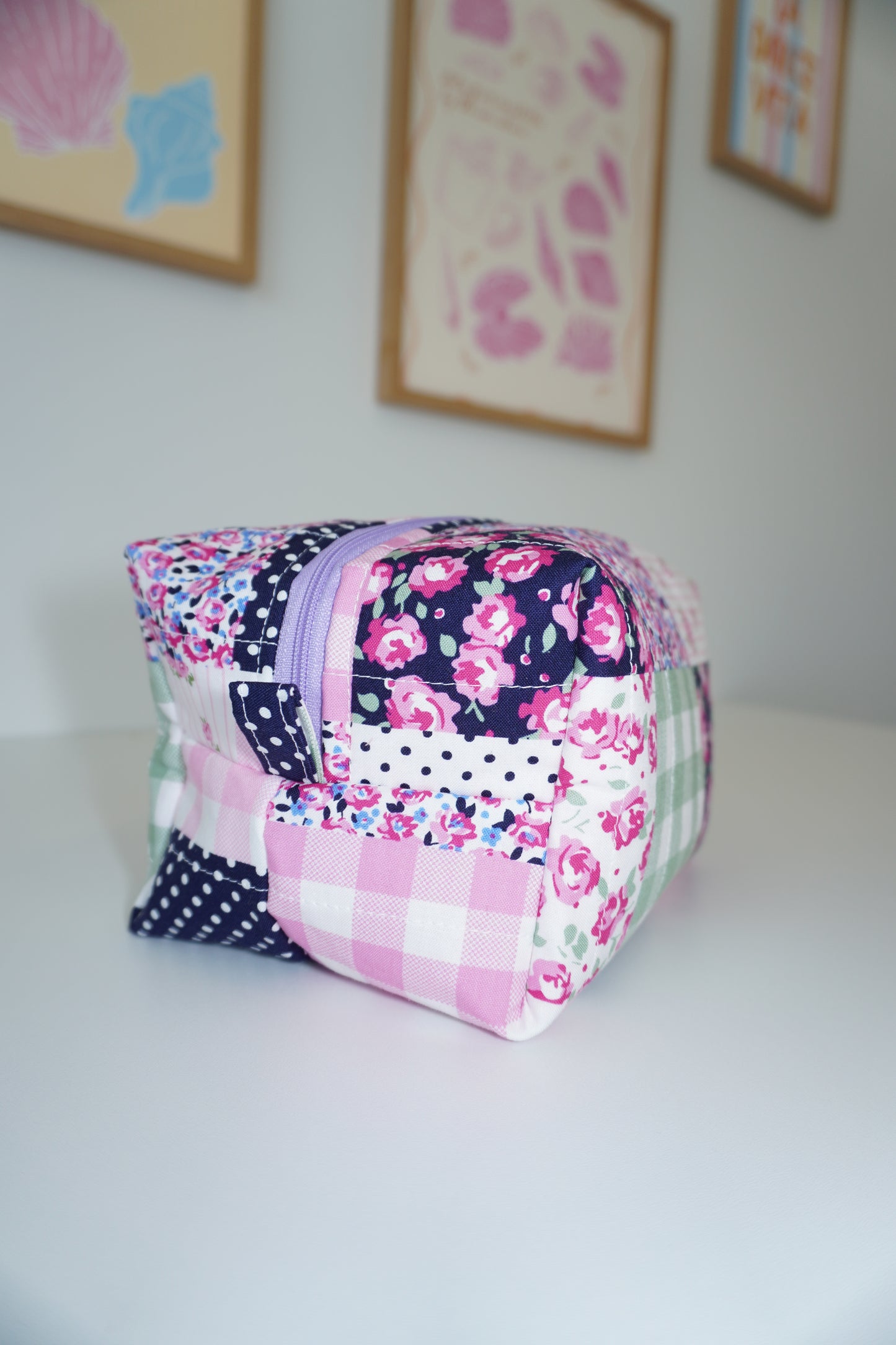 Boxy Makeup Bag - Petal Patchwork