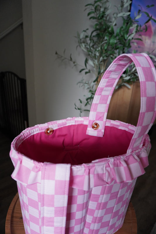 Stroller Bag - Pink Checkered