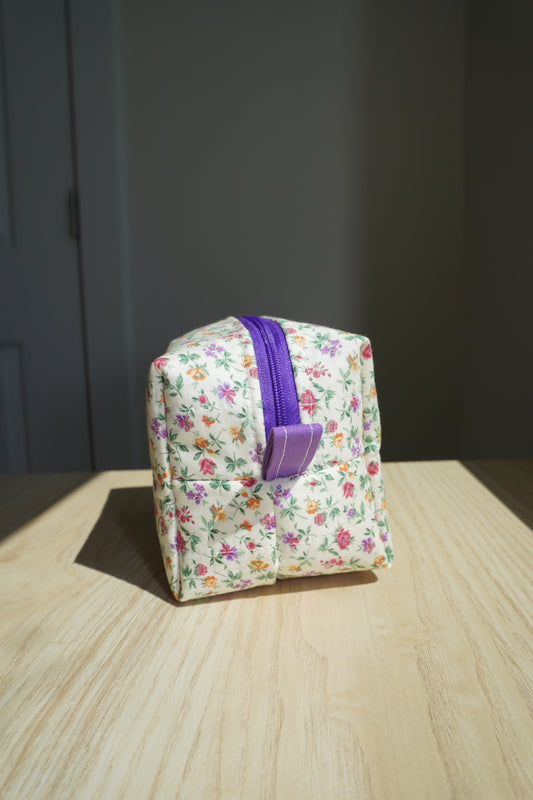 Mini Makeup Bag - Purple Summer Floral