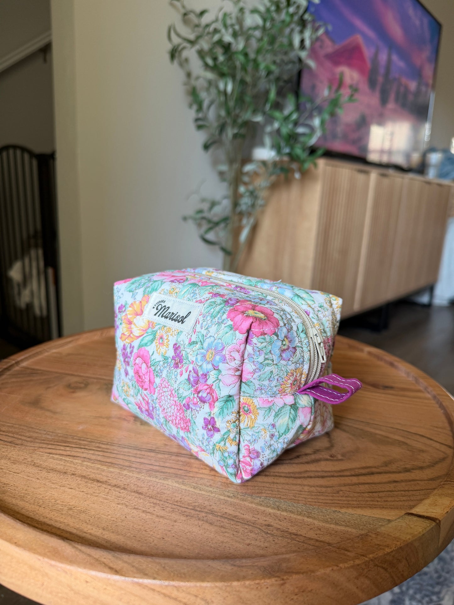 Mini Makeup Pouch - Purple Garden