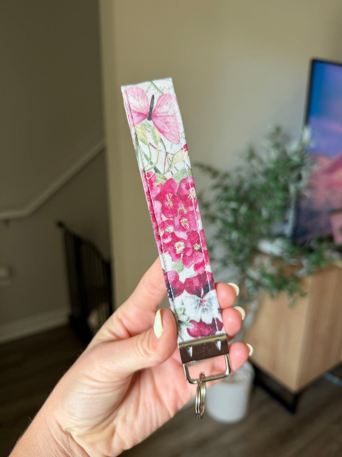 Wristlet Keychain - Butterfly Garden
