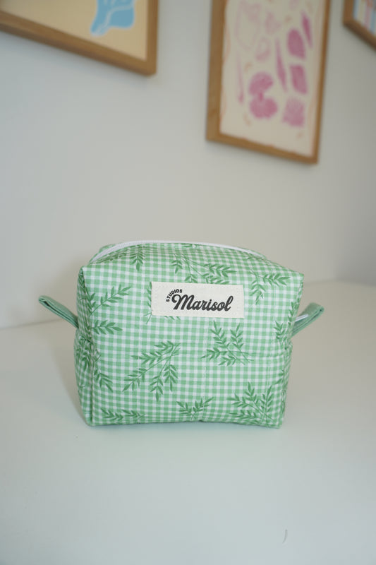 Mini Makeup Bag - Green Plaid