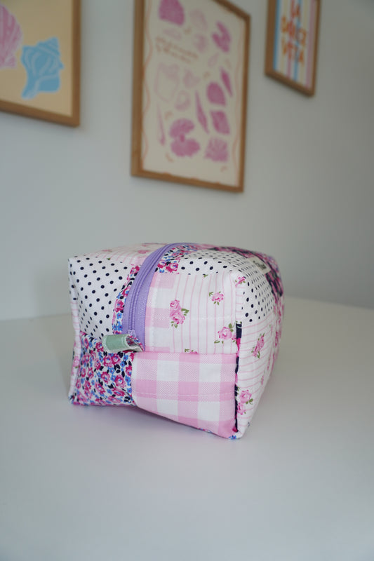 Boxy Makeup Bag - Petal Patchwork