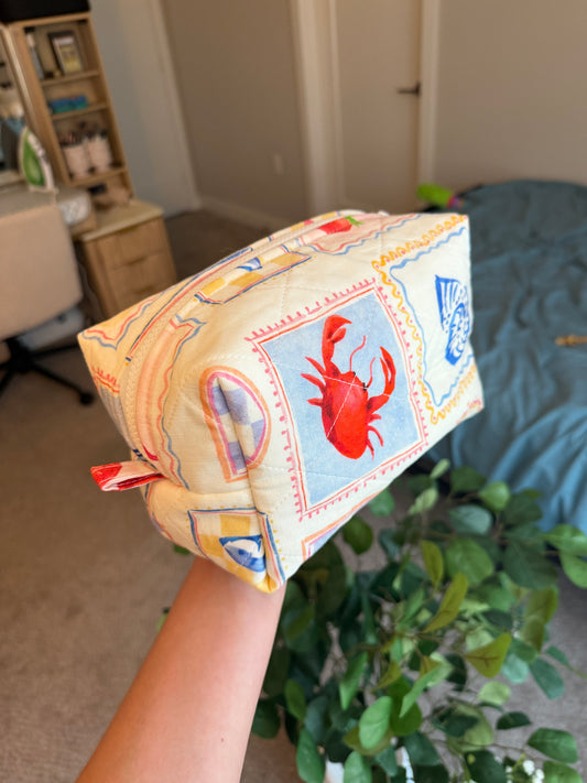 Quilted Makeup Bag - Coastal