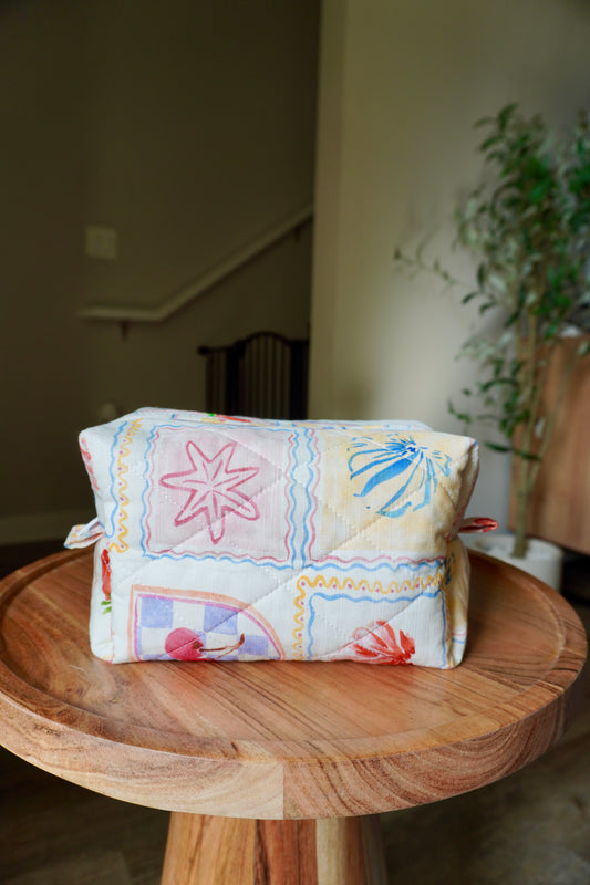 Quilted Makeup Bag - Coastal