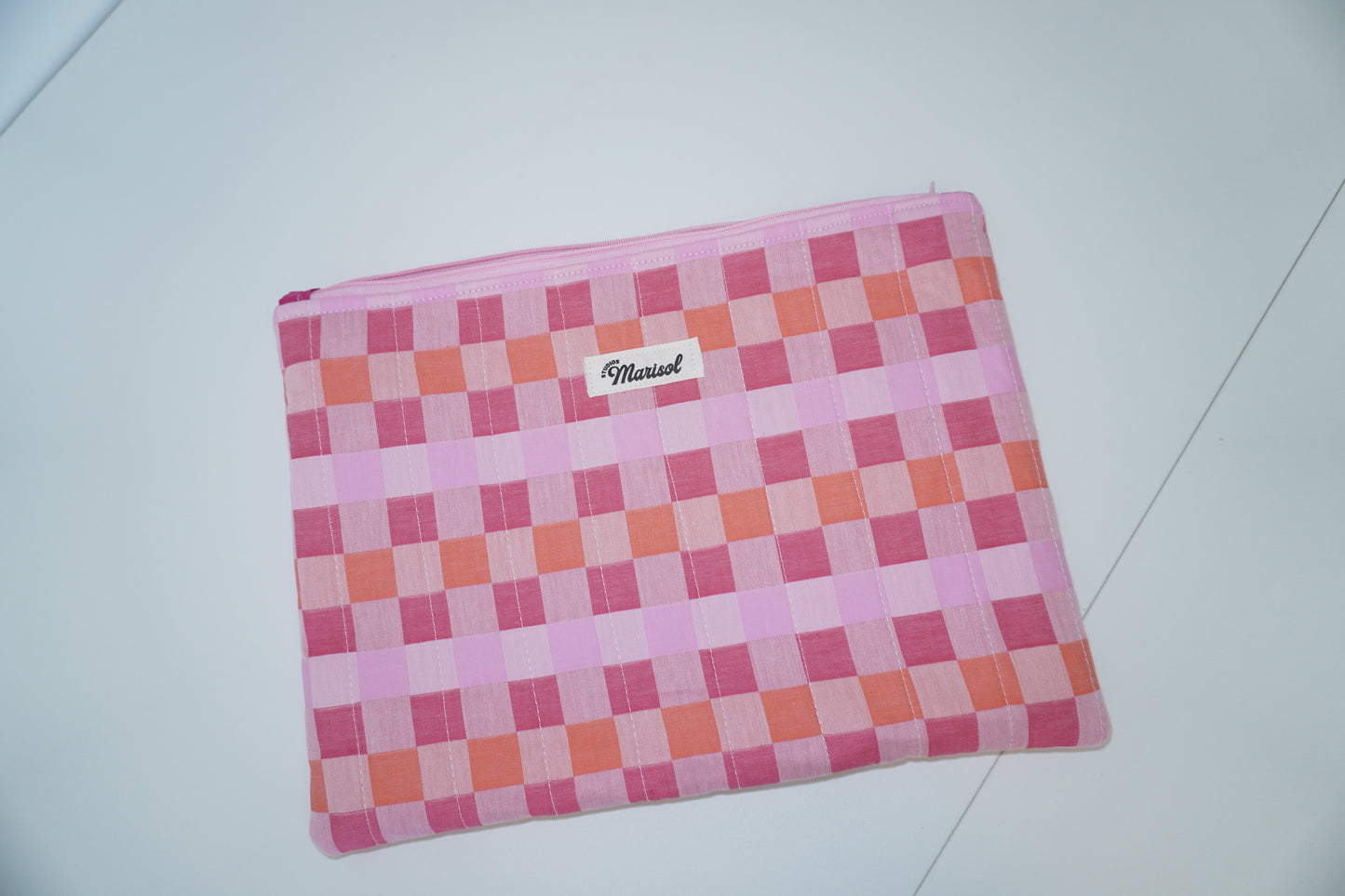Laptop Sleeve - Pink/Orange Check
