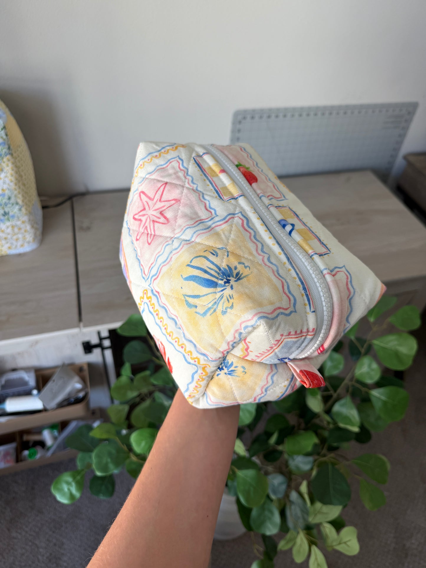 Quilted Makeup Bag - Coastal