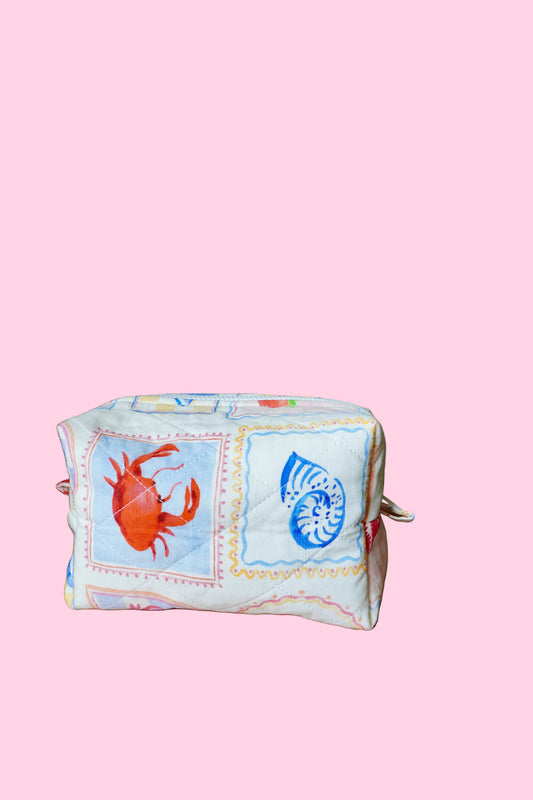 Quilted Makeup Bag - Coastal