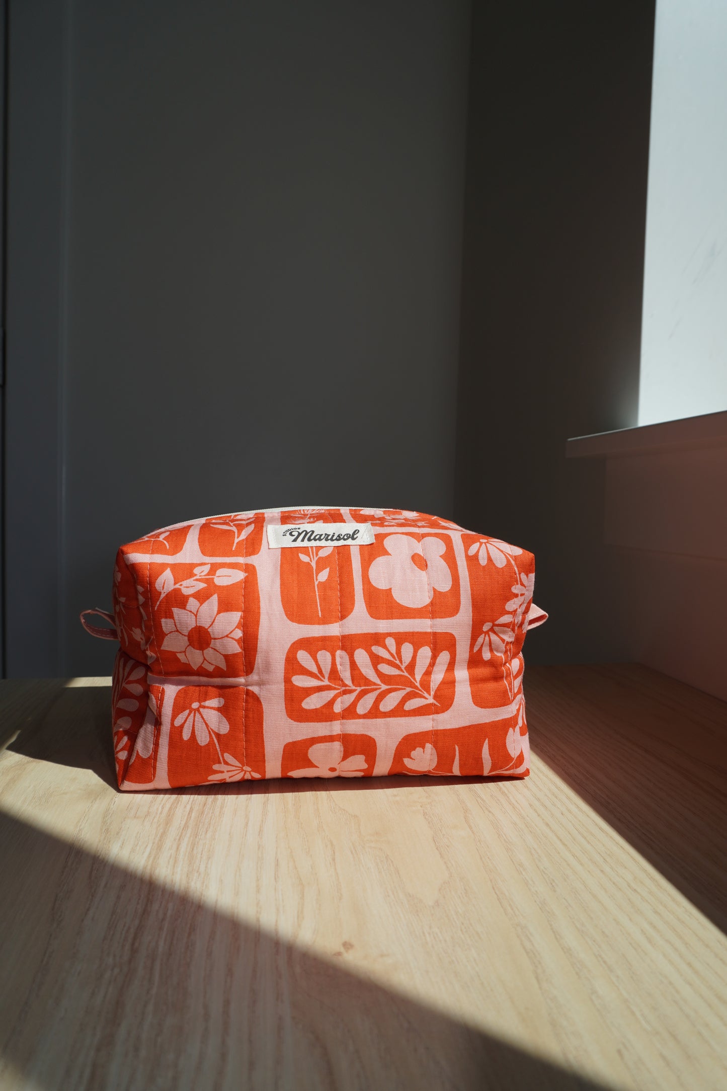 Boxy Makeup Bag - Orange Petal
