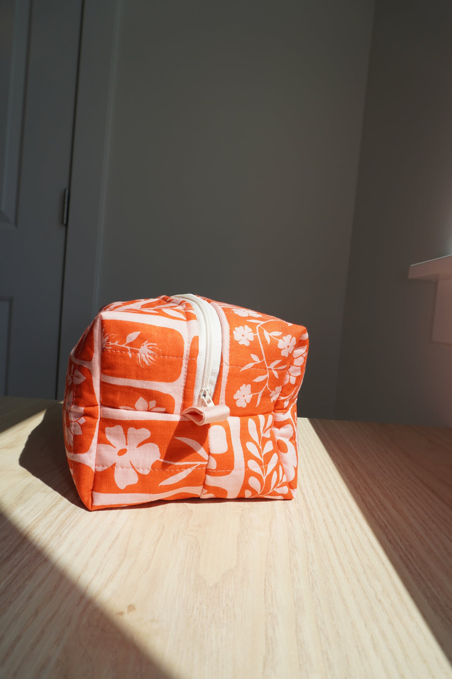Boxy Makeup Bag - Orange Petal