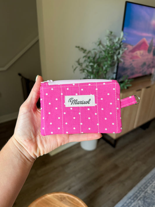 Keychain Wallet - Pink Polka Dota