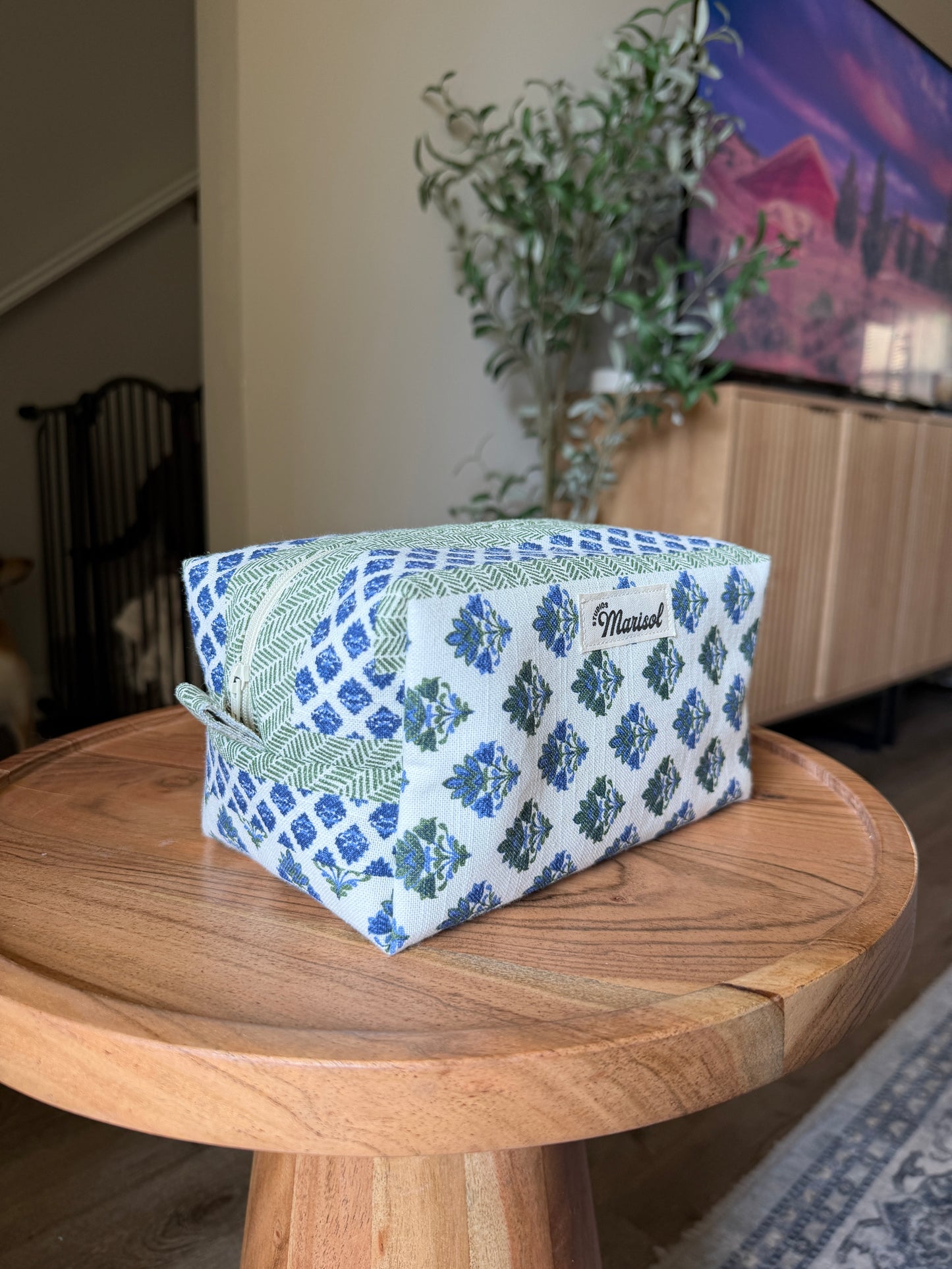 Makeup Bag - Blue Vintage Posy