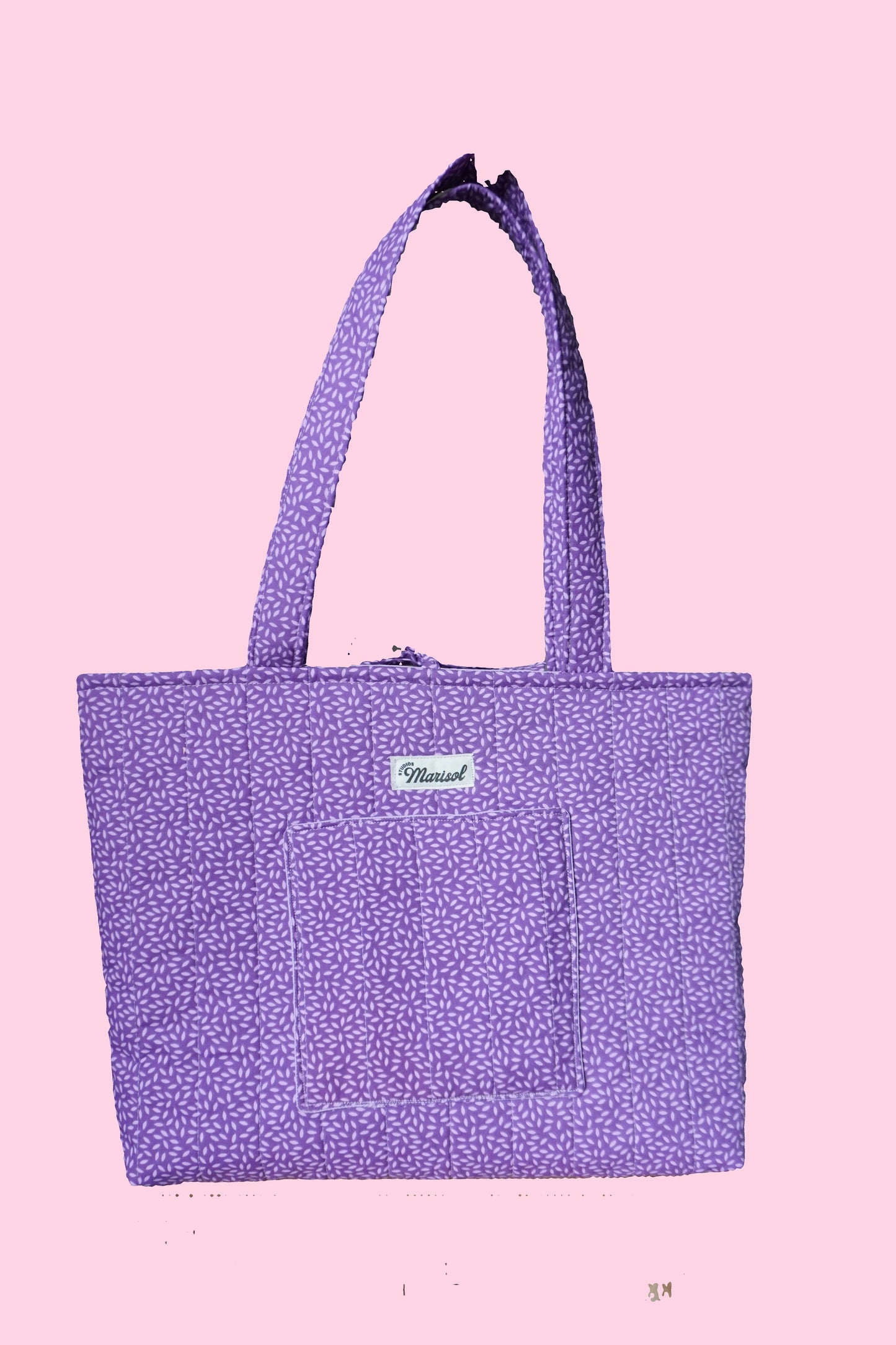 Quilted Tote Bag - Purple Petal