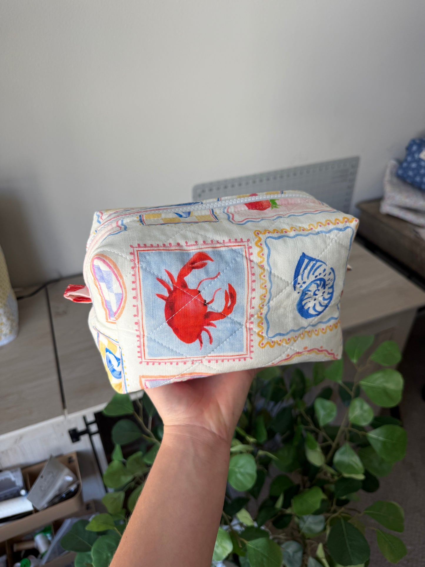 Quilted Makeup Bag - Coastal