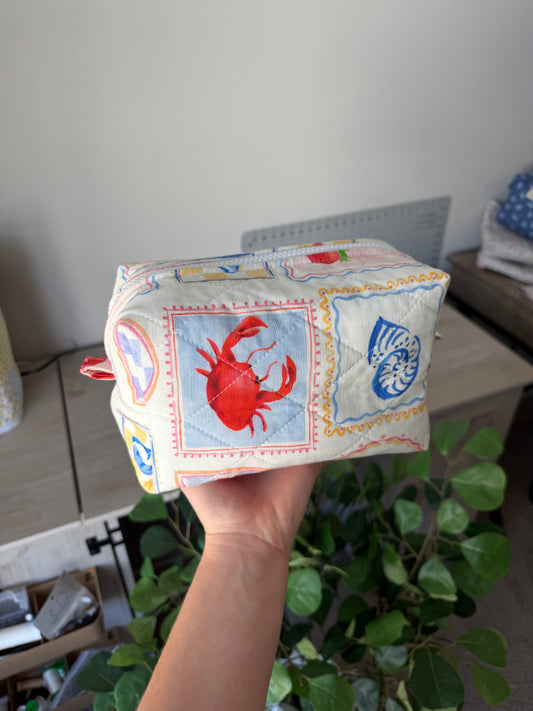 Quilted Makeup Bag - Coastal