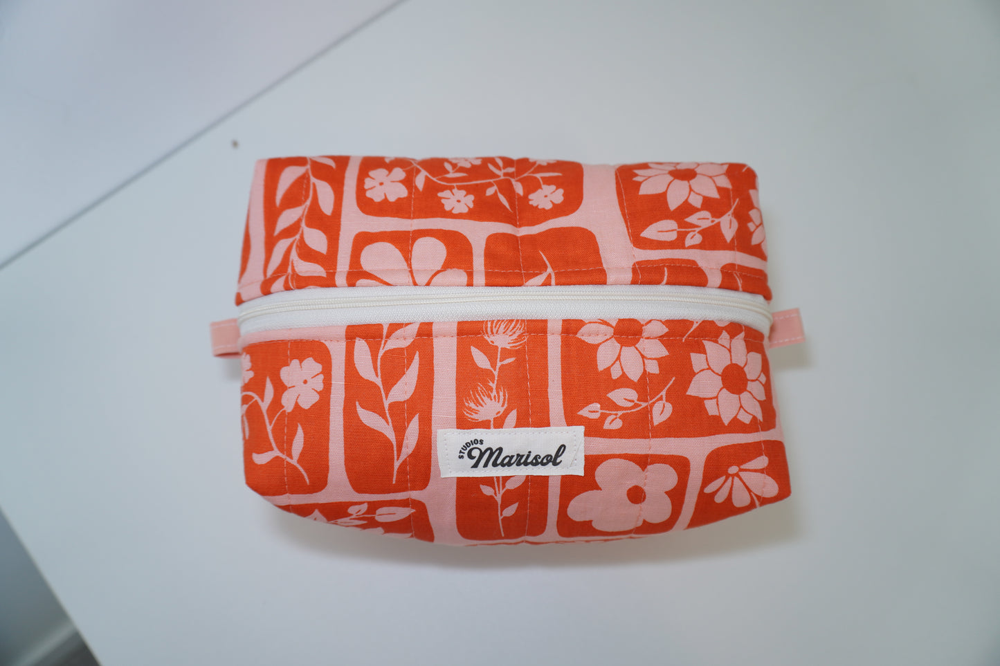 Boxy Makeup Bag - Orange Petal