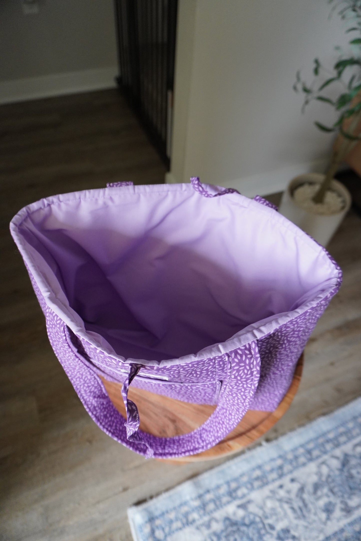 Quilted Tote Bag - Purple Petal