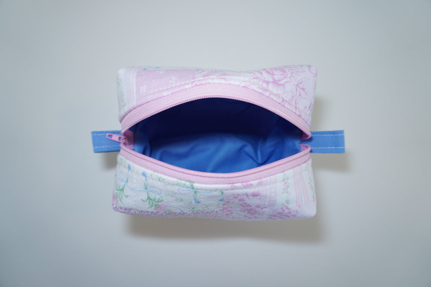Mini Makeup Bag - Patchwork Pink/Blue