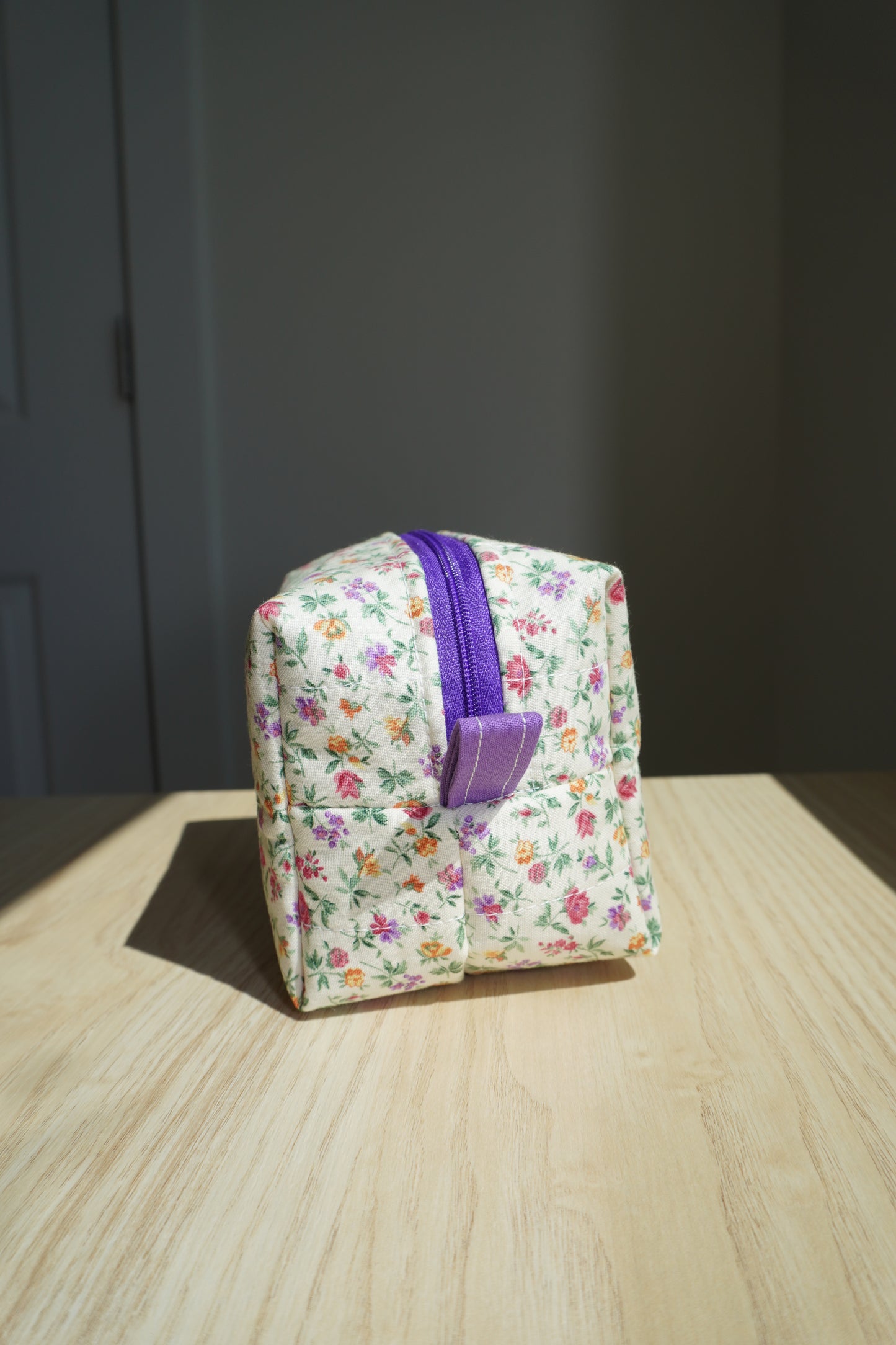Mini Makeup Bag - Purple Summer Floral