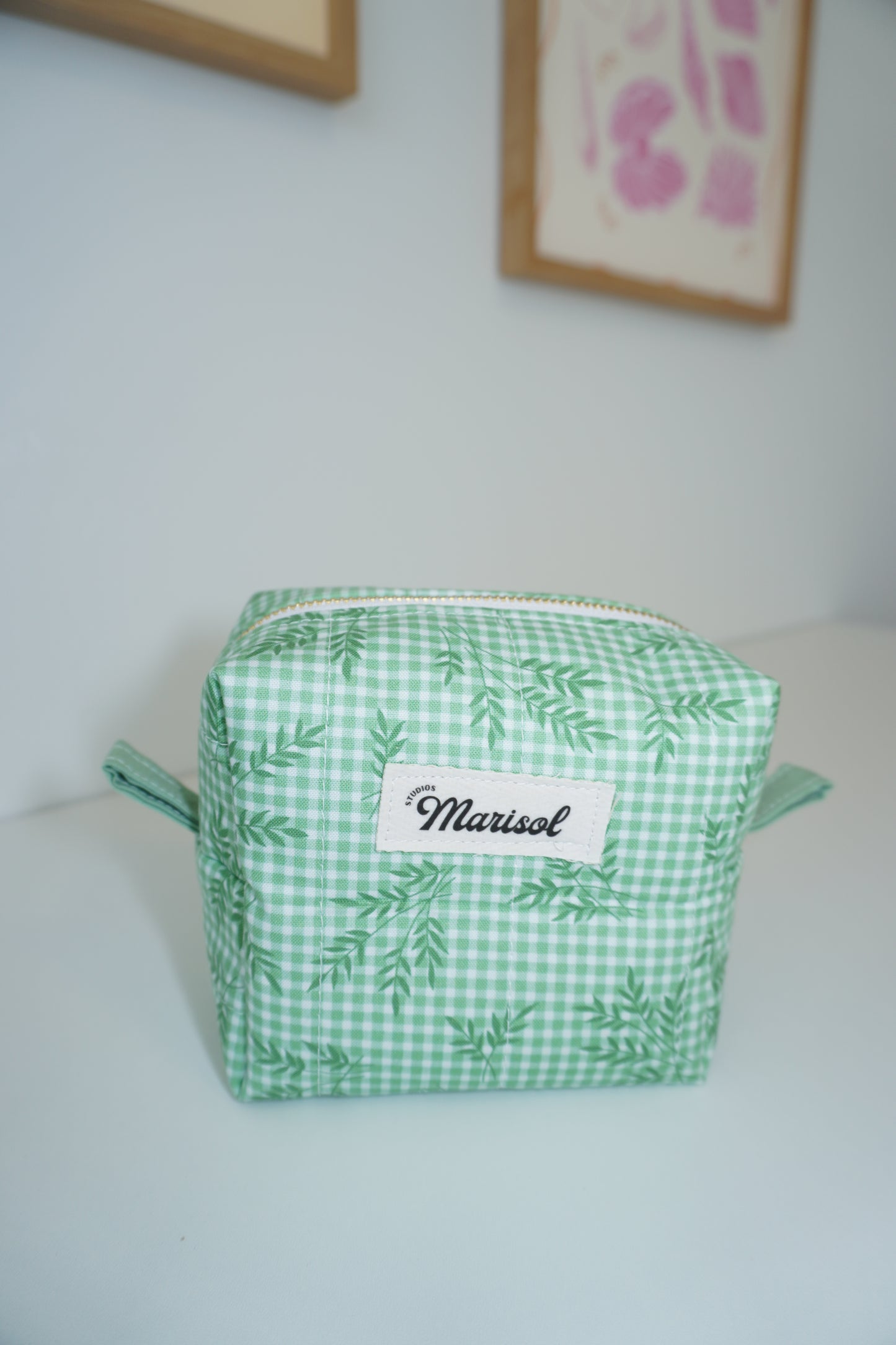 Mini Makeup Bag - Green Plaid