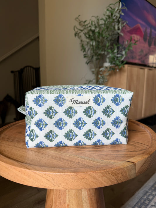 Makeup Bag - Blue Vintage Posy