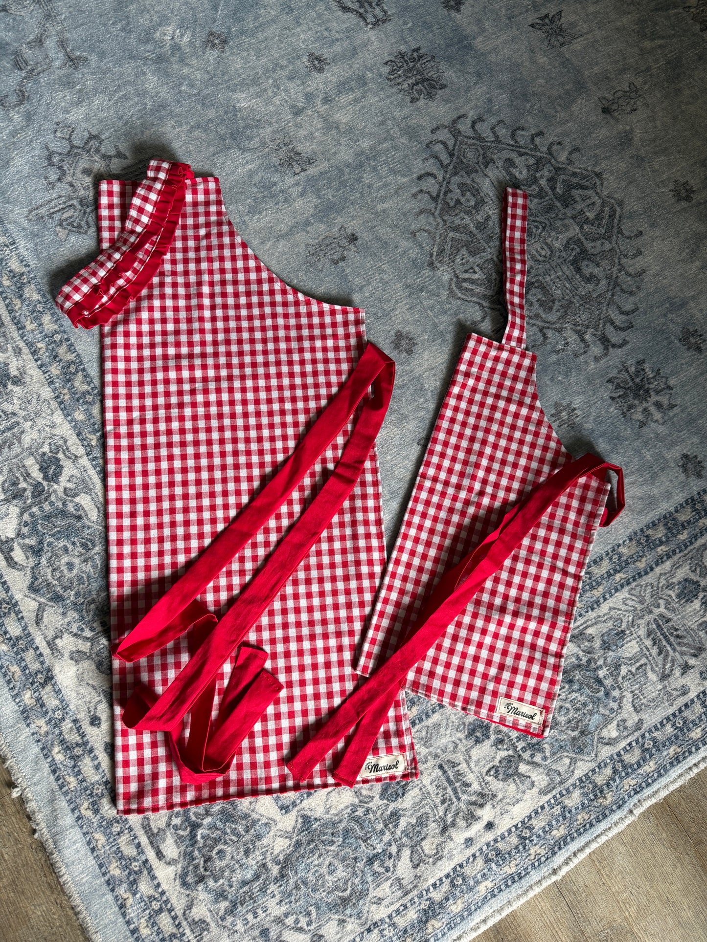 Mommy + Me Apron Set - Red Gingham