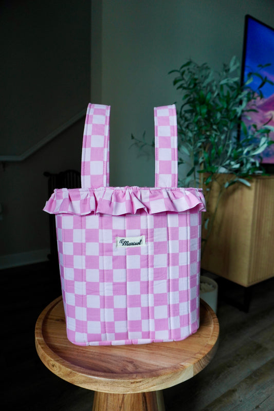 Stroller Bag - Pink Checkered