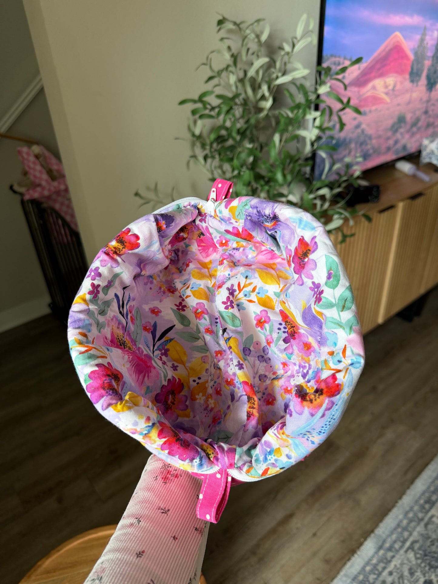 Quilted Makeup Bag - Pink Polka Dot