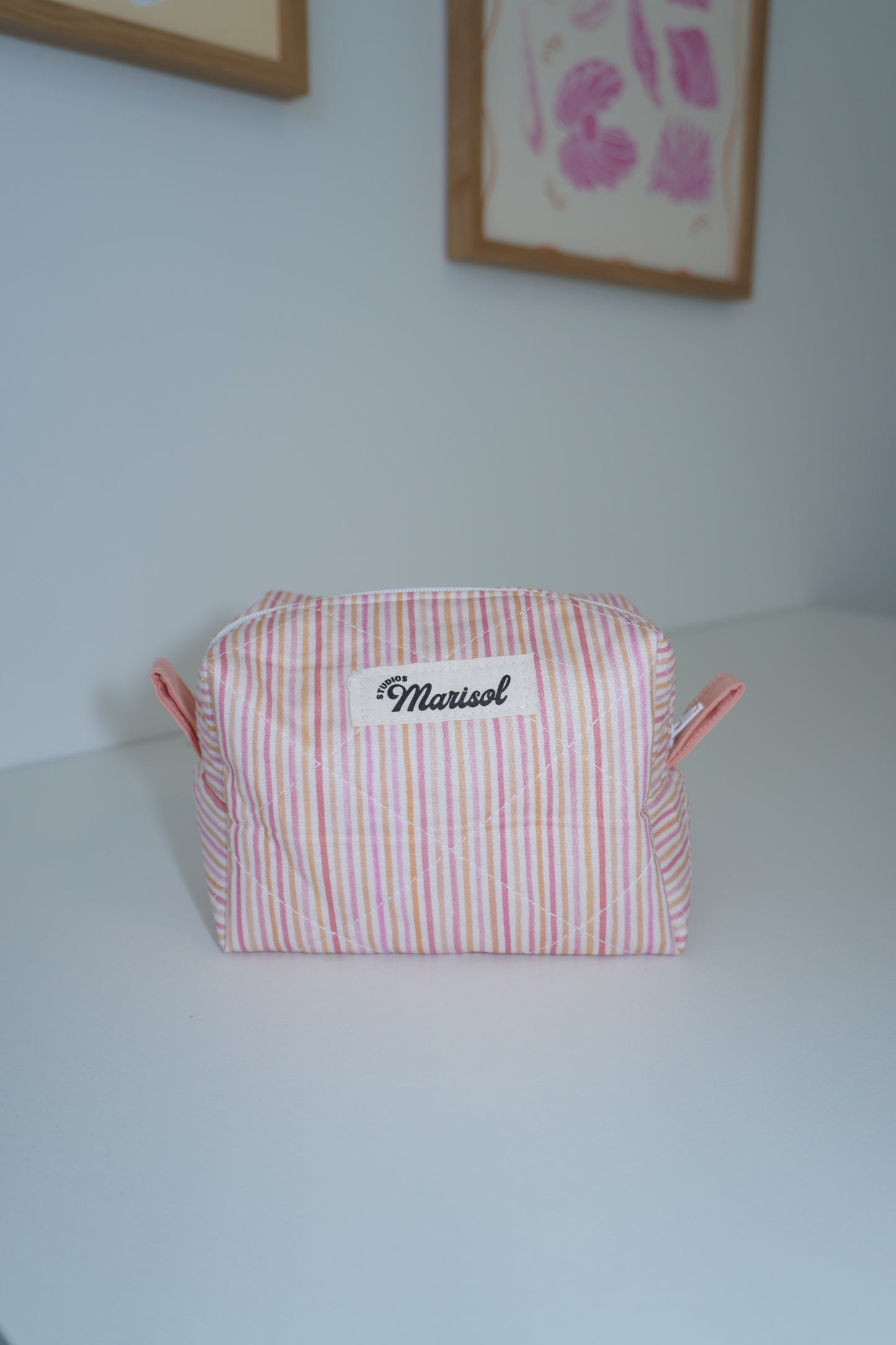 Mini Makeup Bag - Peachy Stripes