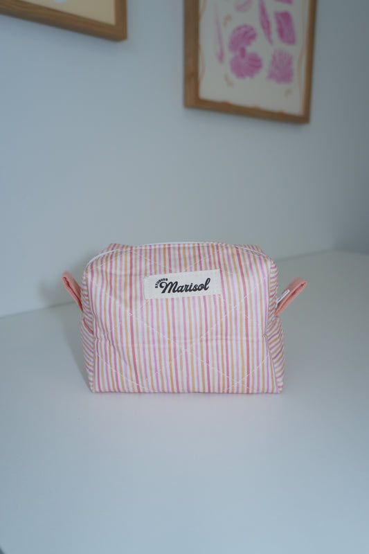 Mini Makeup Bag - Peachy Stripes
