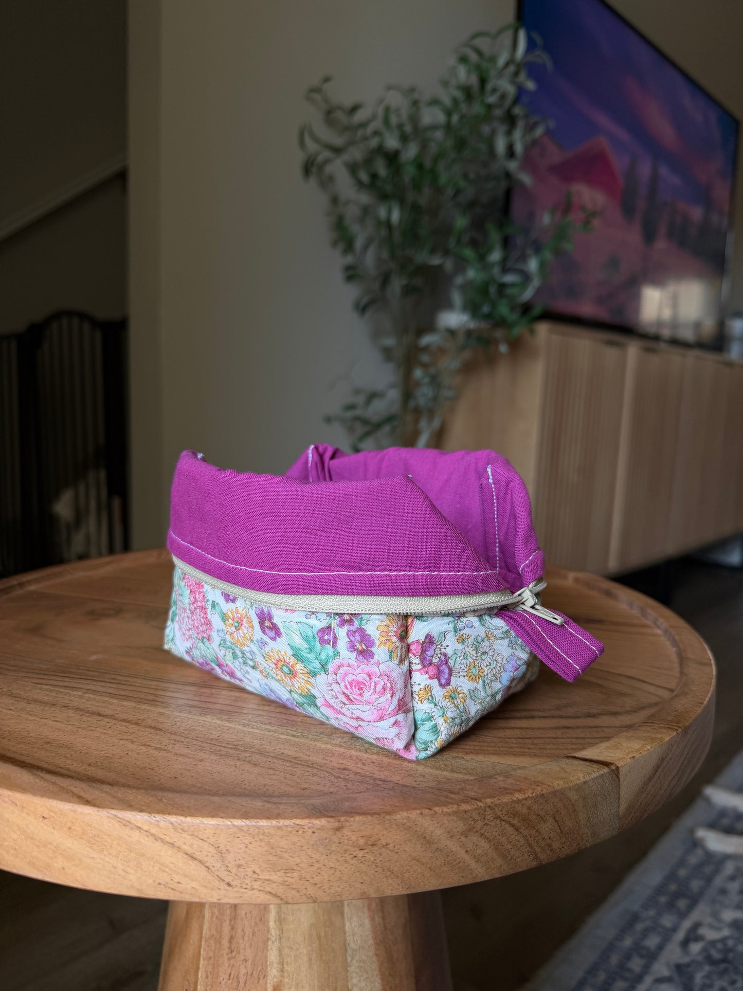 Mini Makeup Pouch - Purple Garden