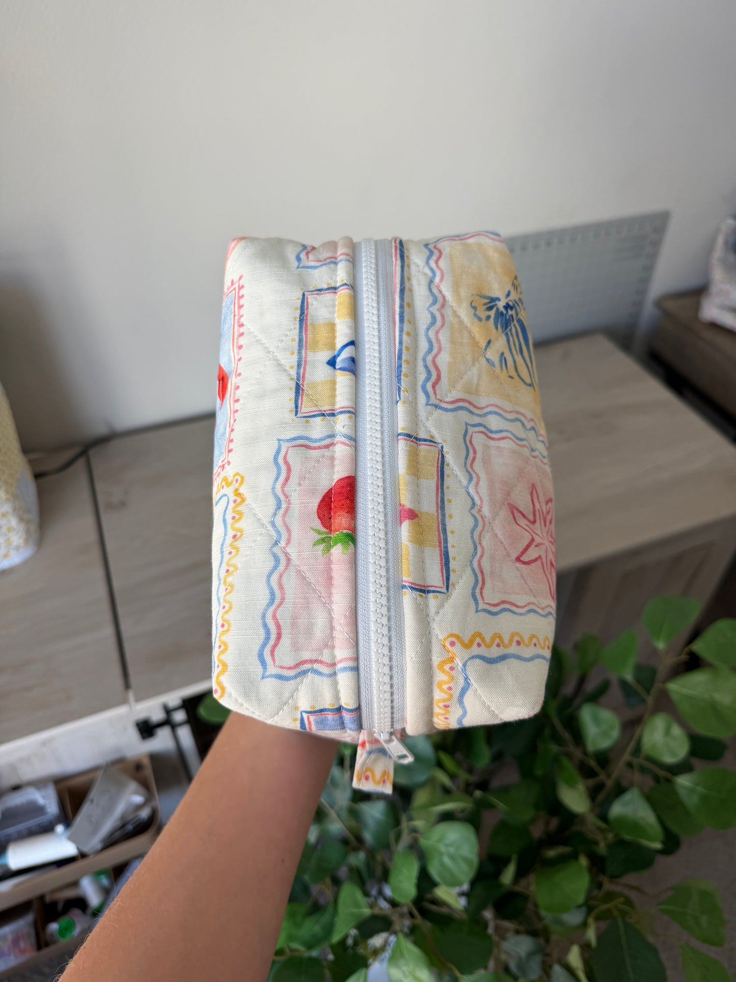 Quilted Makeup Bag - Coastal