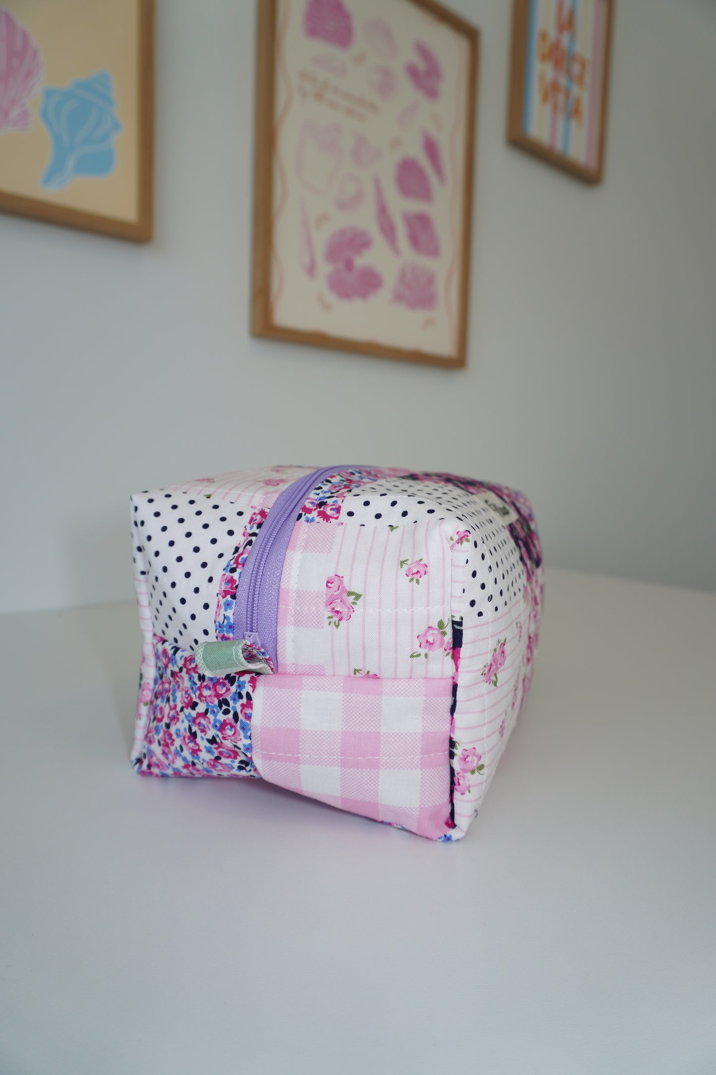 Boxy Makeup Bag - Petal Patchwork