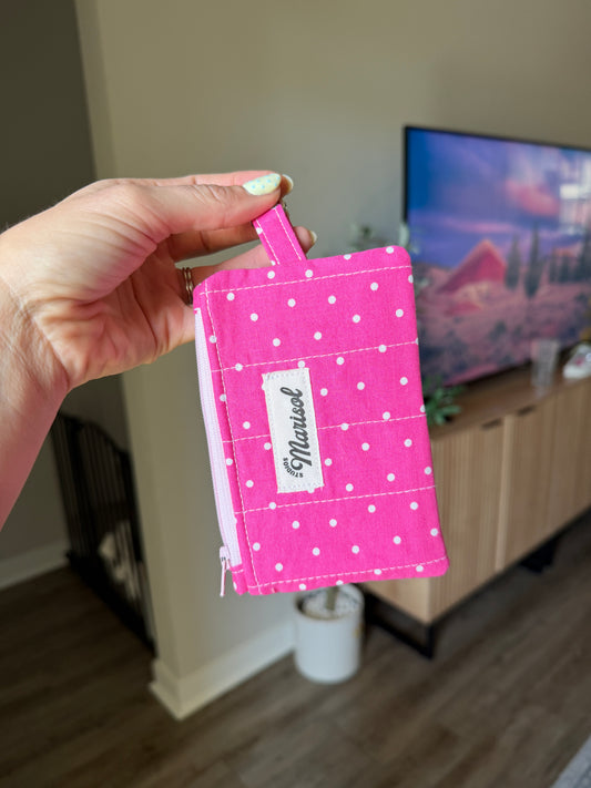 Keychain Wallet - Pink Polka Dota