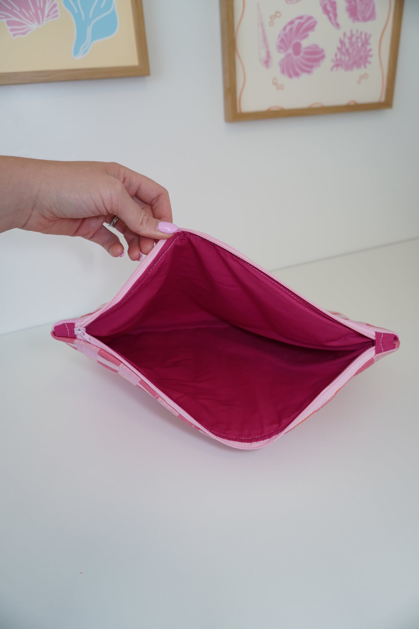 Laptop Sleeve - Pink/Orange Check