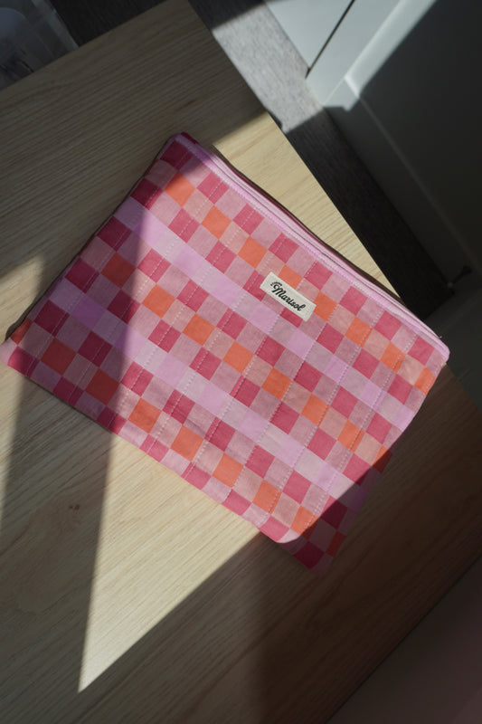 Laptop Sleeve - Pink/Orange Check