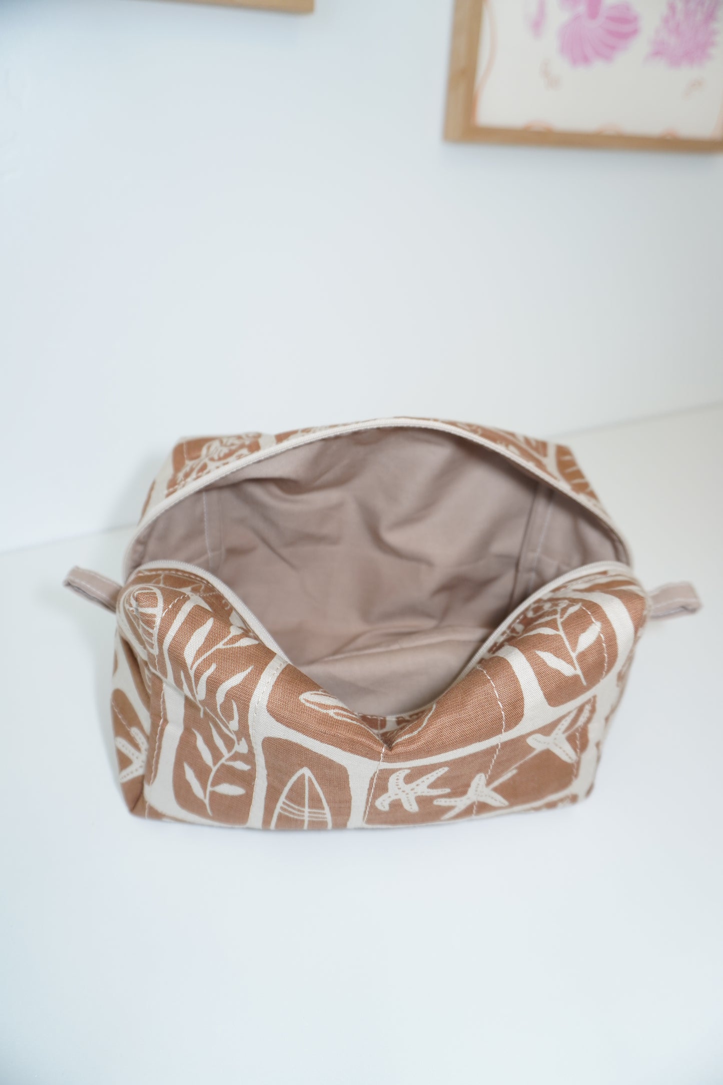 Boxy Makeup Bag - Brown Coastal