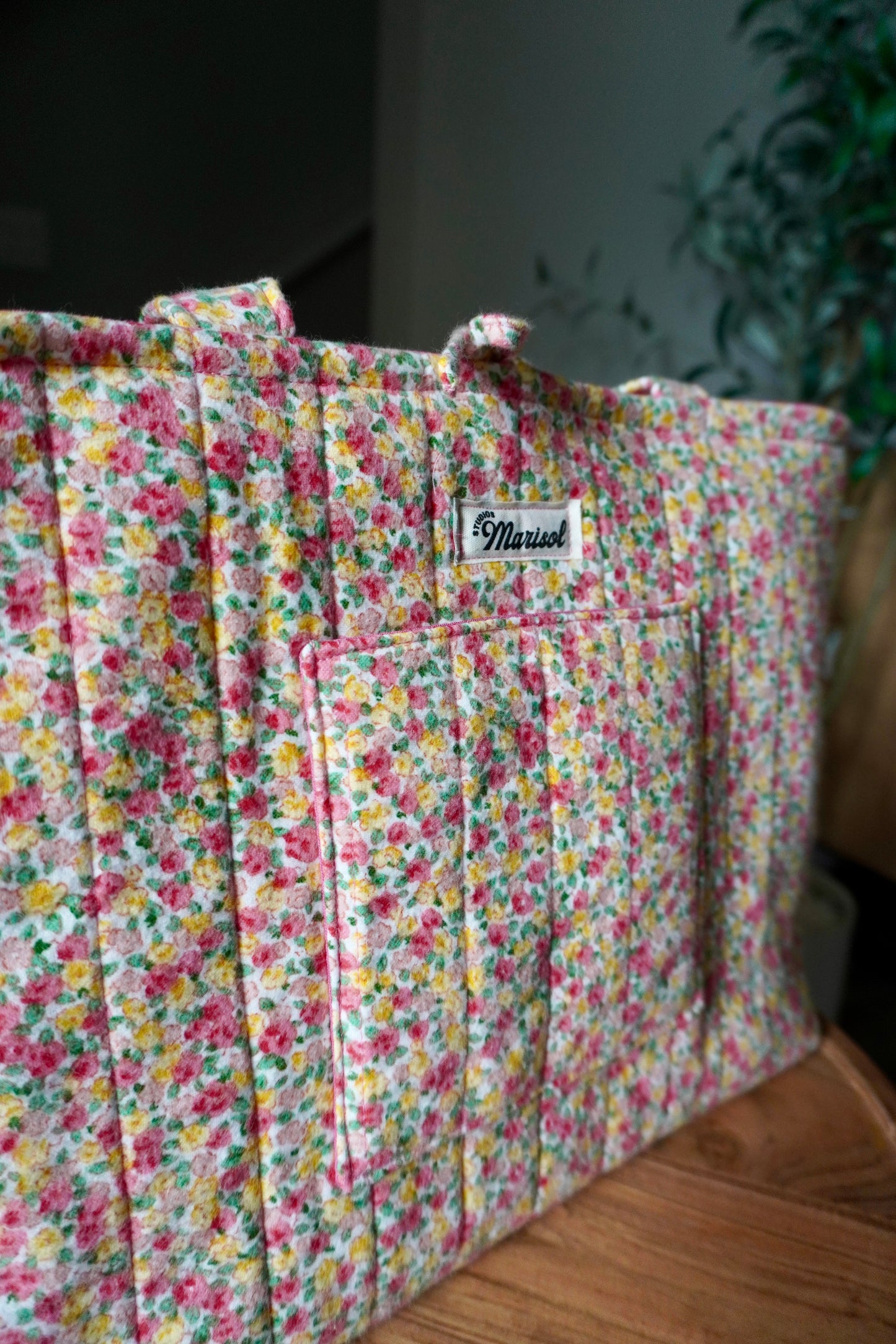 Quilted Tote Bag - Spring Floral