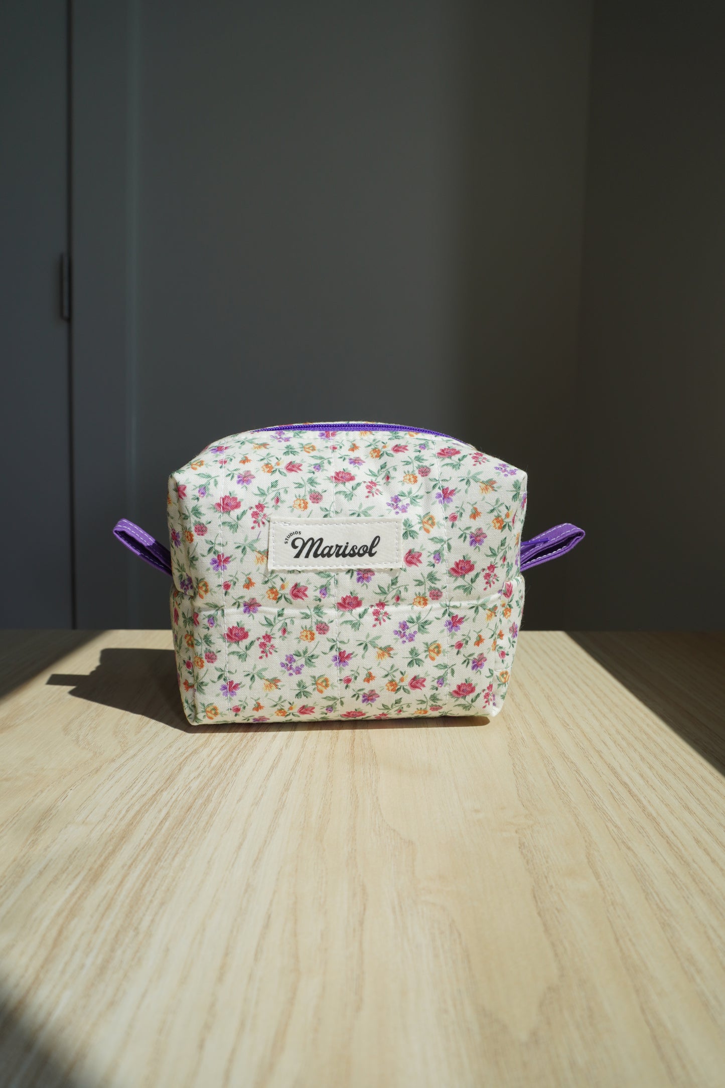 Mini Makeup Bag - Purple Summer Floral