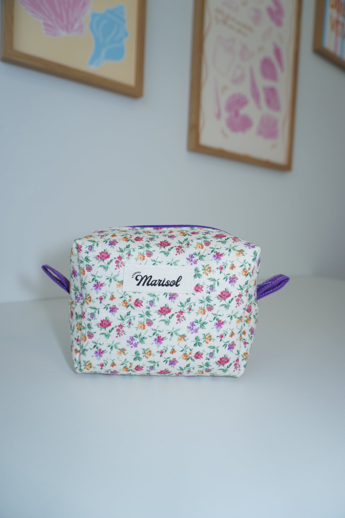 Mini Makeup Bag - Purple Summer Floral