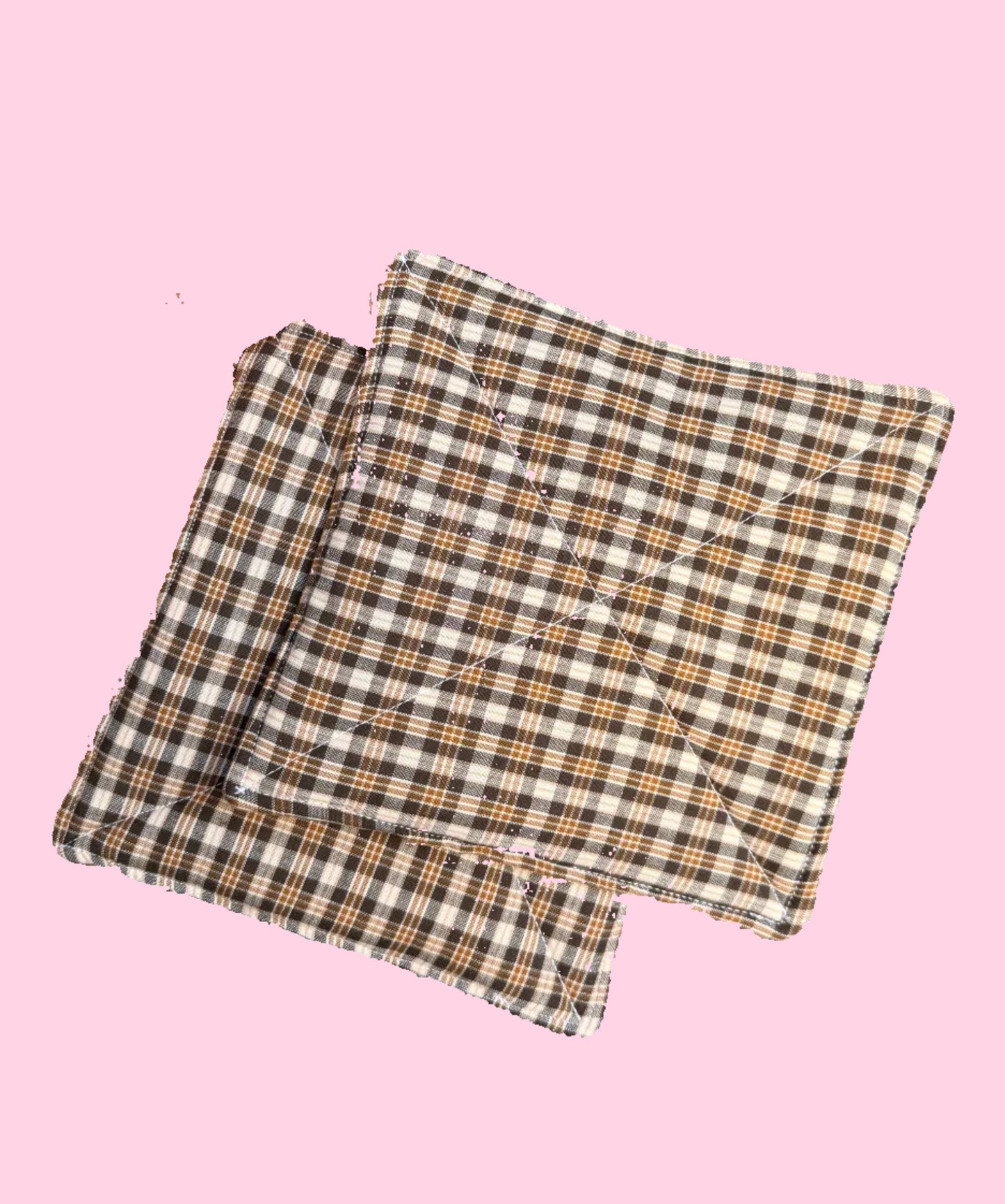 Quilted Pot Holders - Plaid/Brown