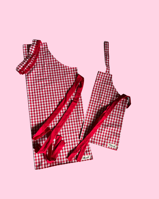 Mommy + Me Apron Set - Red Gingham